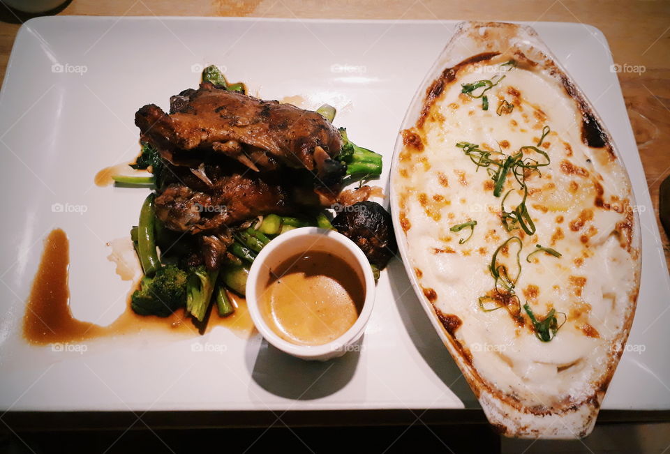 Dinner with duck thing