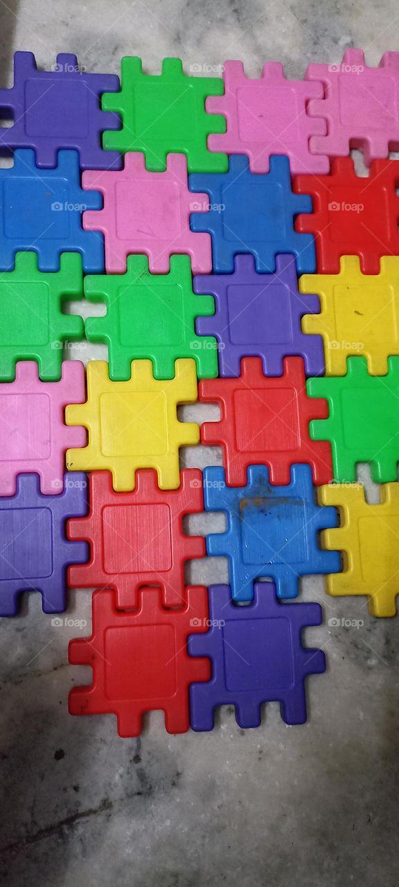 complementary bold colors blocks of different colors