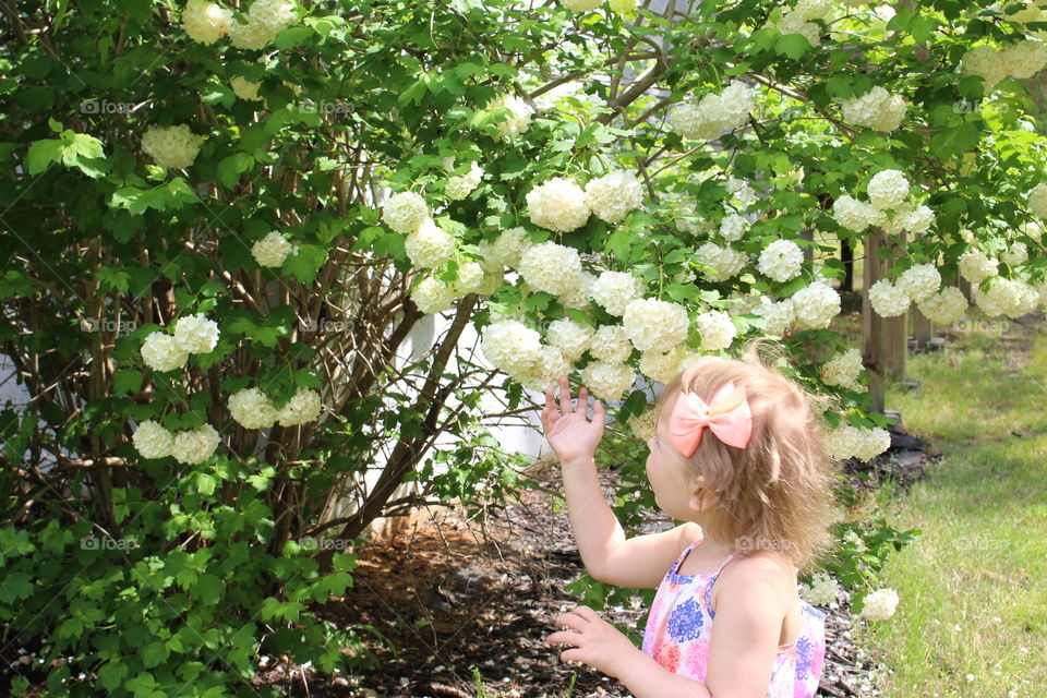 Child enjoying spring