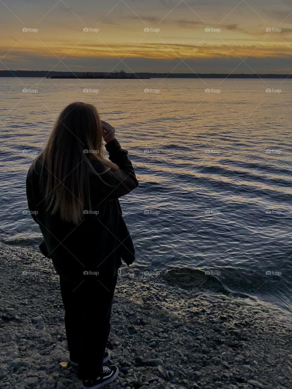 Photo of a beautiful girl with long hair