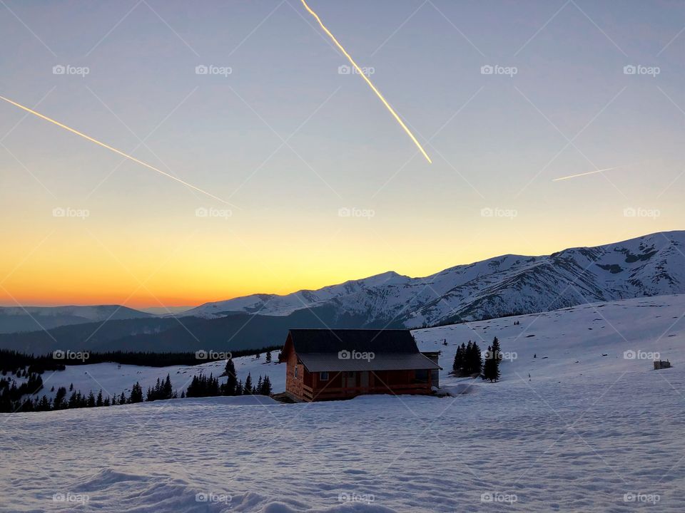 Cabin in winter