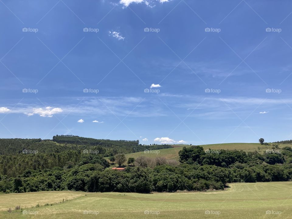 🇺🇸 12:30 – incredible blue sky, with a lot of heat and a clear horizon!  The perfect combination of nature: green and blue. / 🇧🇷 12h30 – incrível céu azul, com muito calor e horizonte limpo! A combinação perfeita da natureza: verde e azul.