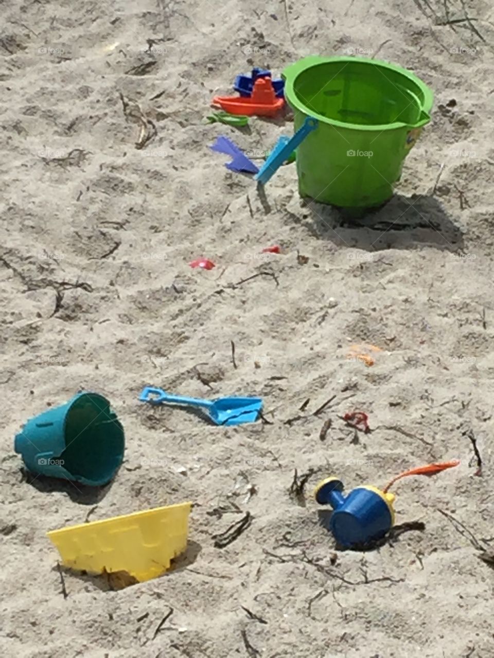 Children's toys at the beach
