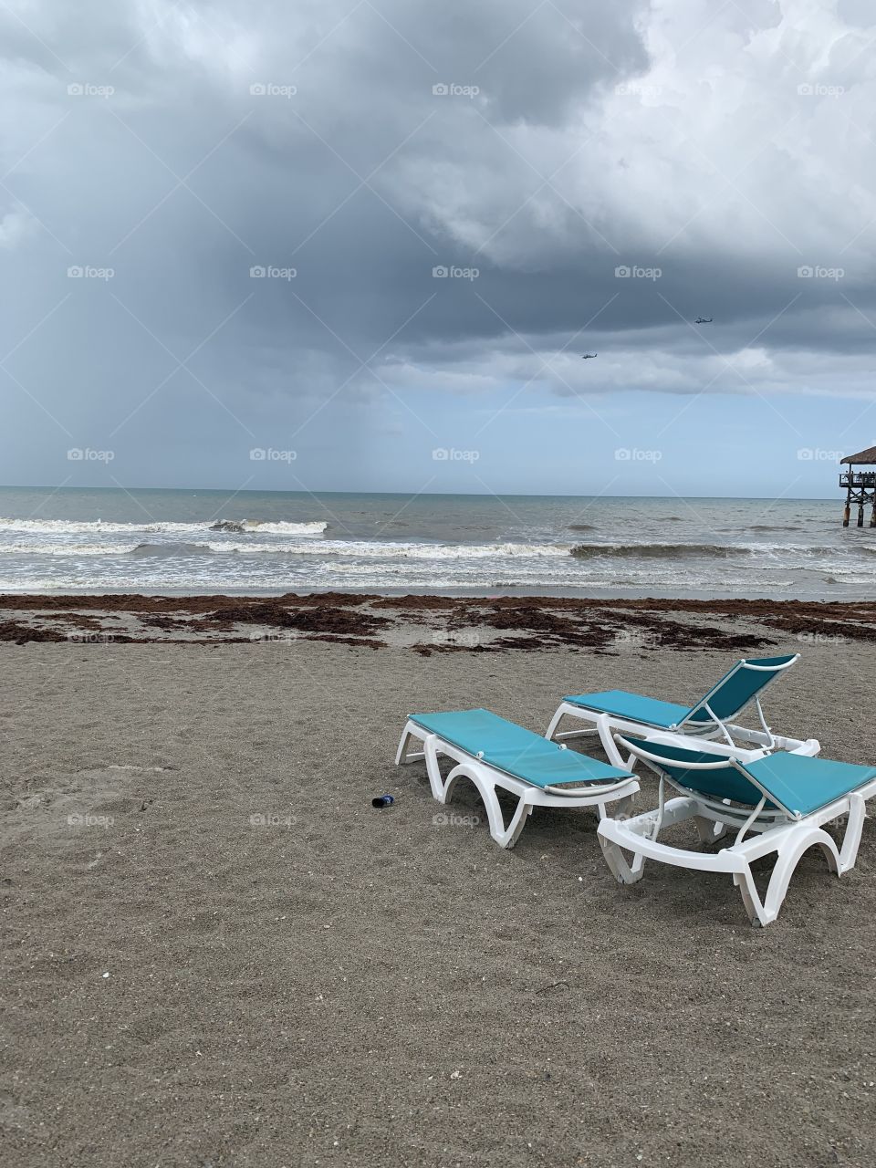 The sky difference of the edge of the storm in Cocoa Beach, Florida. 