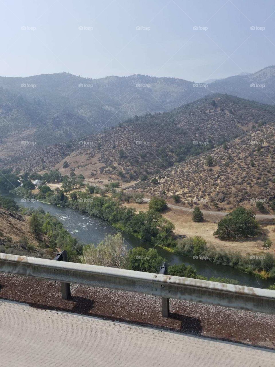 The Gigantic Mountain View from the High Narrow Ridge of Highway 