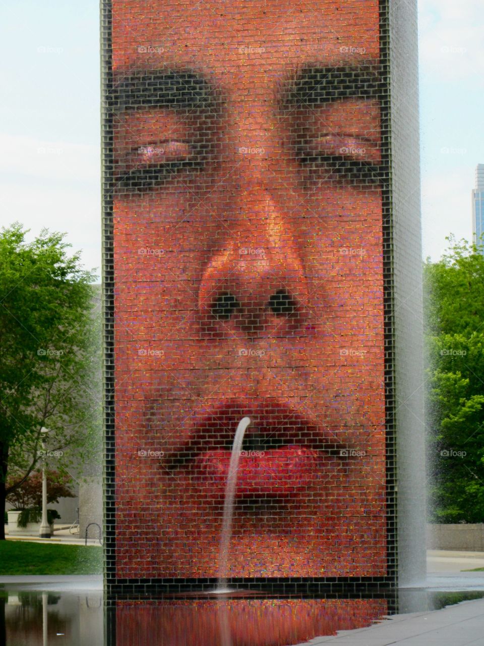 Water flowing from man's face