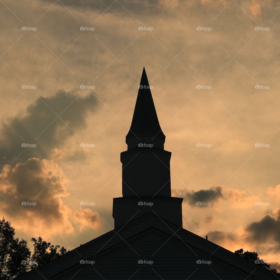 Church steeple silhouette