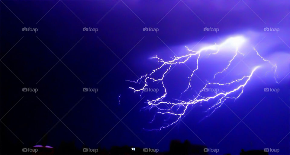 blue black night lightning by a.bilbaisi