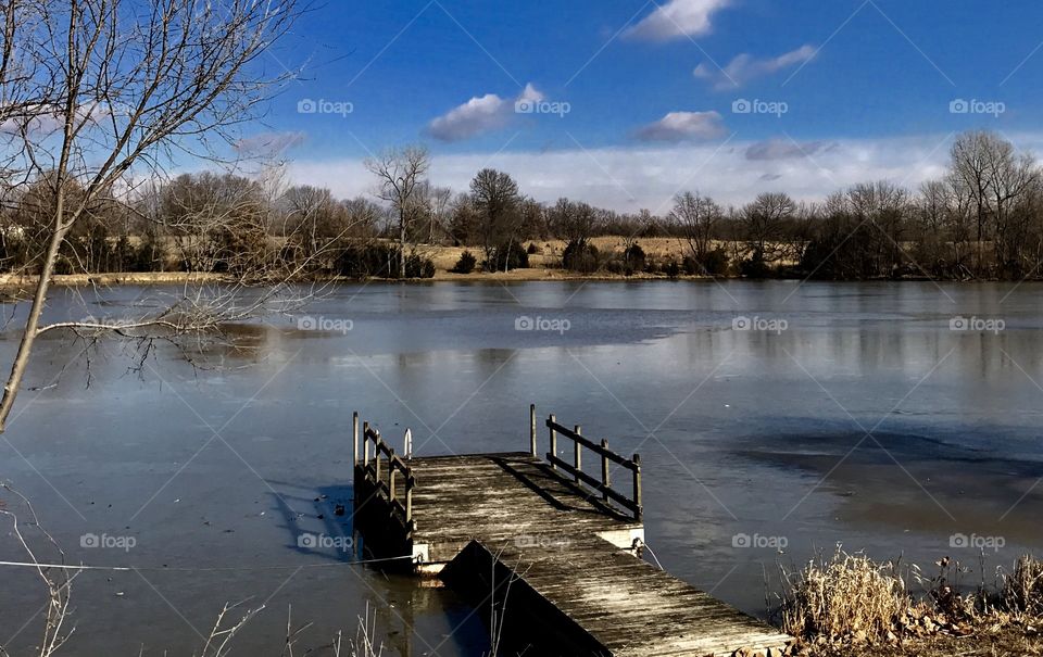 View of a old wooden pier