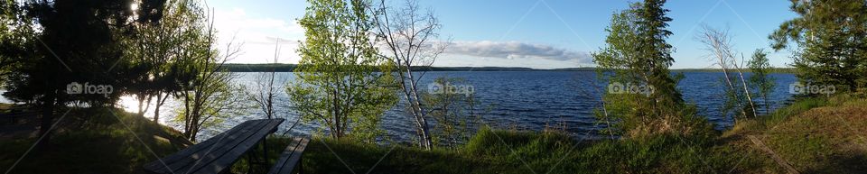 Lakeside . A panorama of Marie Louise Lake