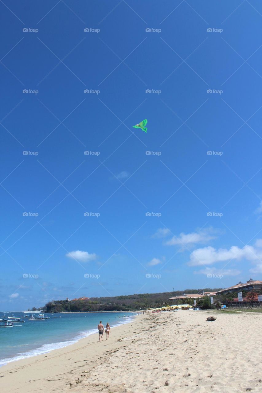 Kite-surfing in Nusa Dua area of Bali island