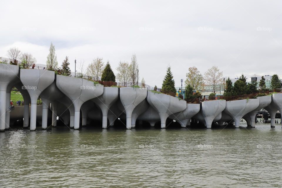 Modern construction above the lake