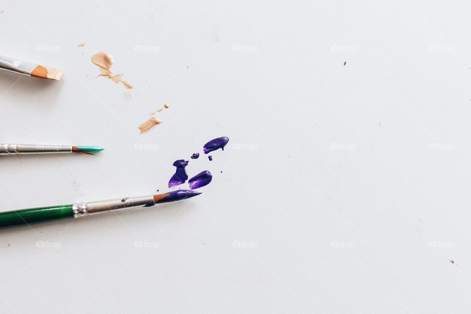 Paint brush on white background