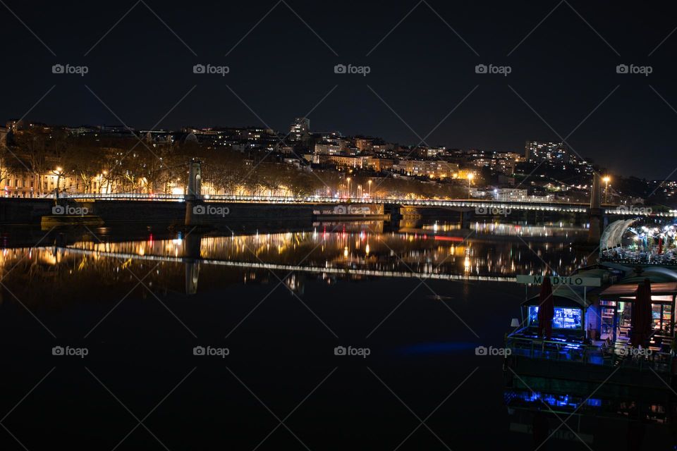 Lyon at night