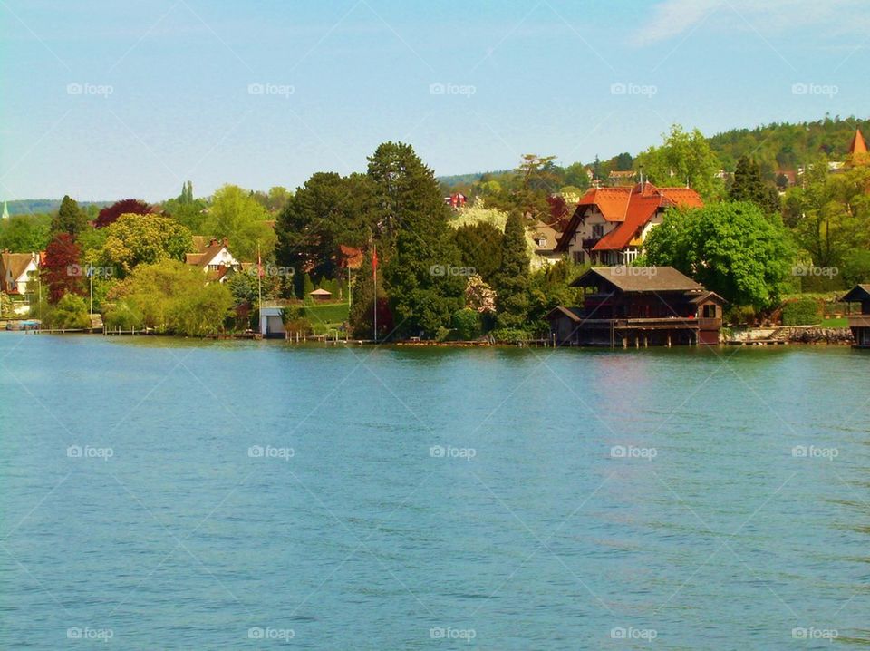 River village in Zurich Switzerland