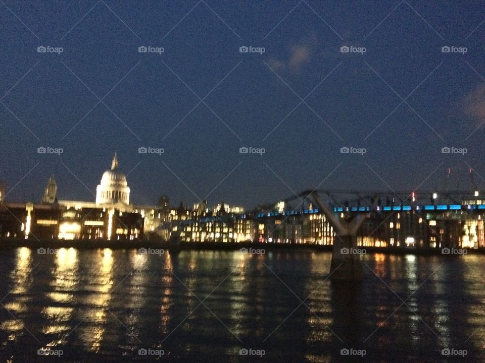 Water, Bridge, River, City, Sunset