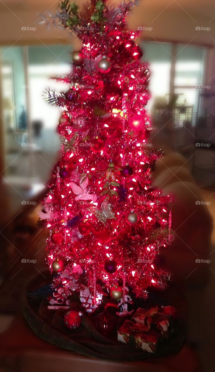 Dazzling pink Christmas tree.