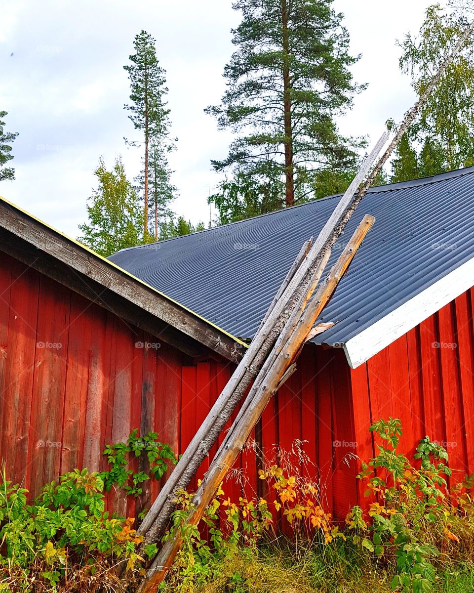 old barns in rest area