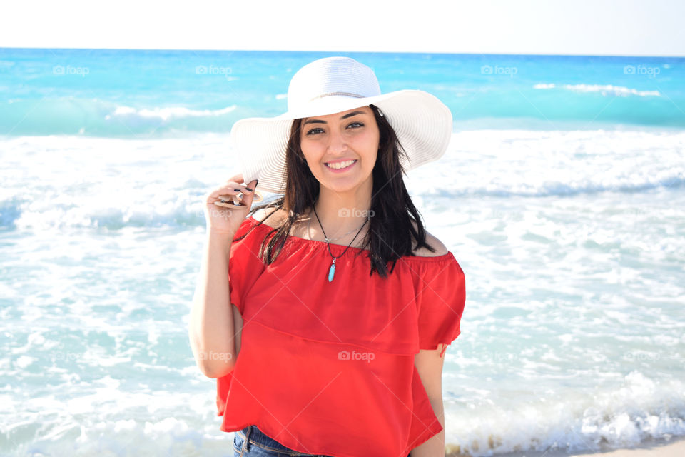 Happy Moment By The Beach