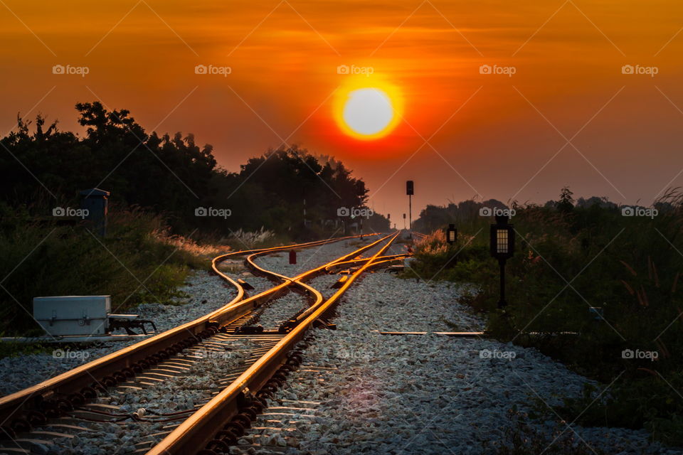 sunrise with railway