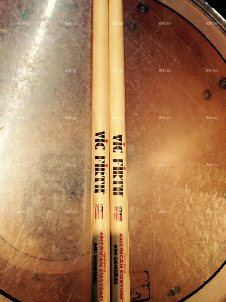 Percussive Arts. A picture of my Vic Firth SD1's on a Concert Tom.