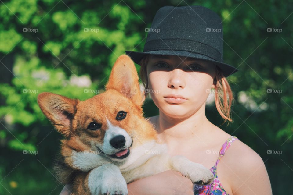 Girl and her dog