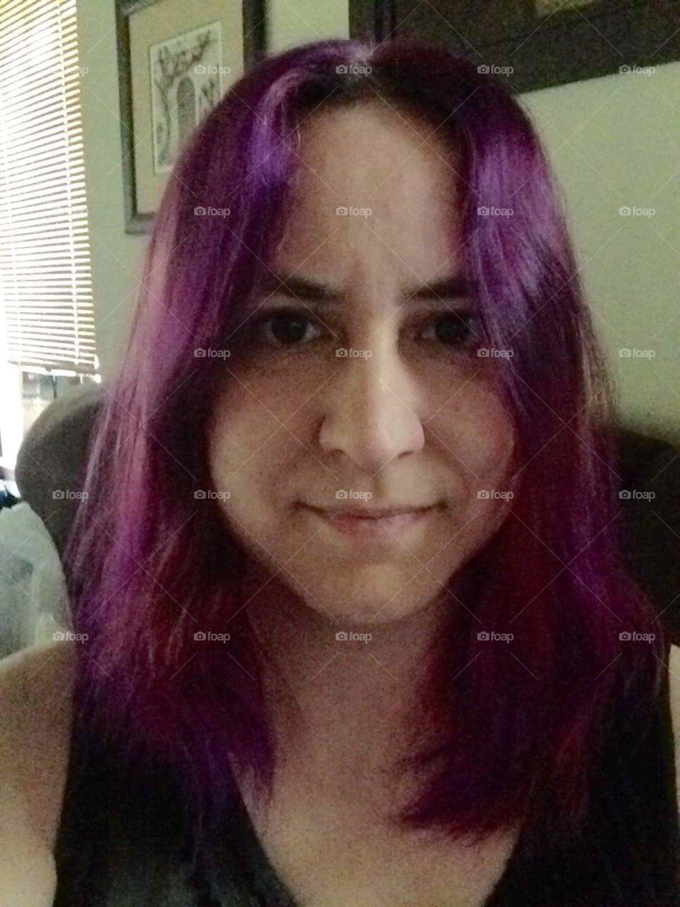 Right after I dyed my hair purple...it came out pink.