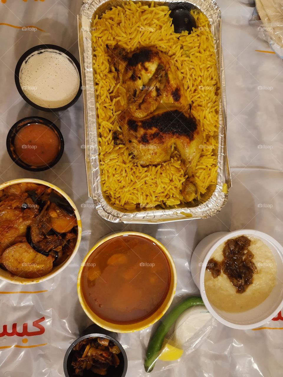 Chicken and rice restaurant meals