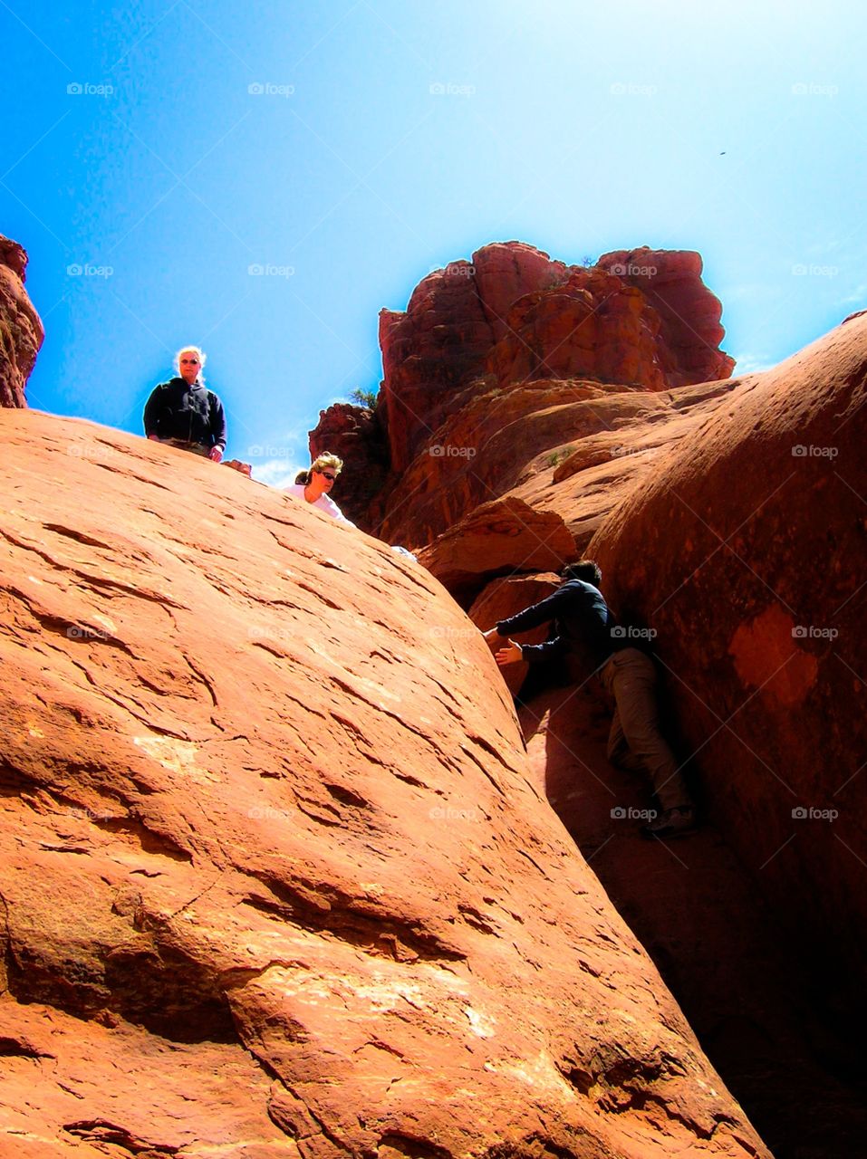 Upward Bound. Hiking up the red rock formations in Sedona with friends