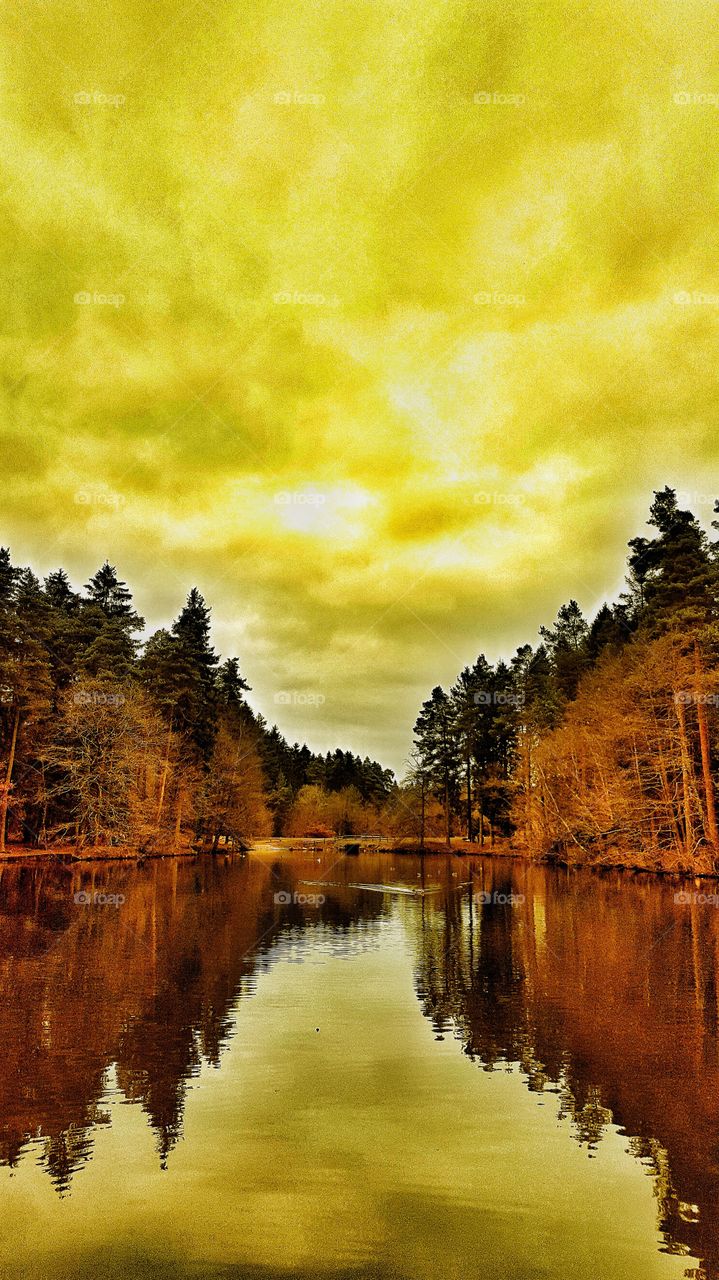 Forest of Dean lake with a gorgeous sky