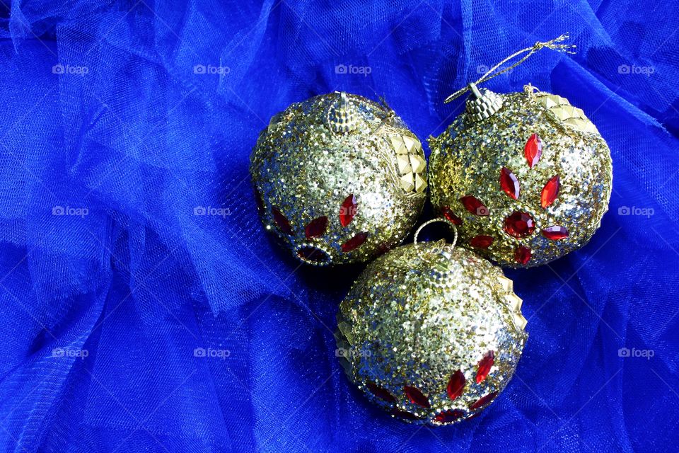 Golden toys for christmas tree.