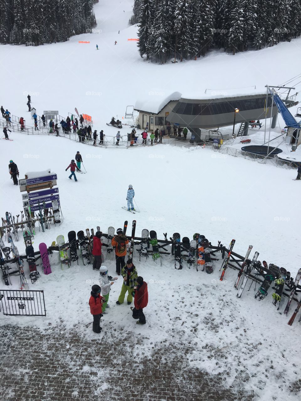 Busy day on the ski hill 