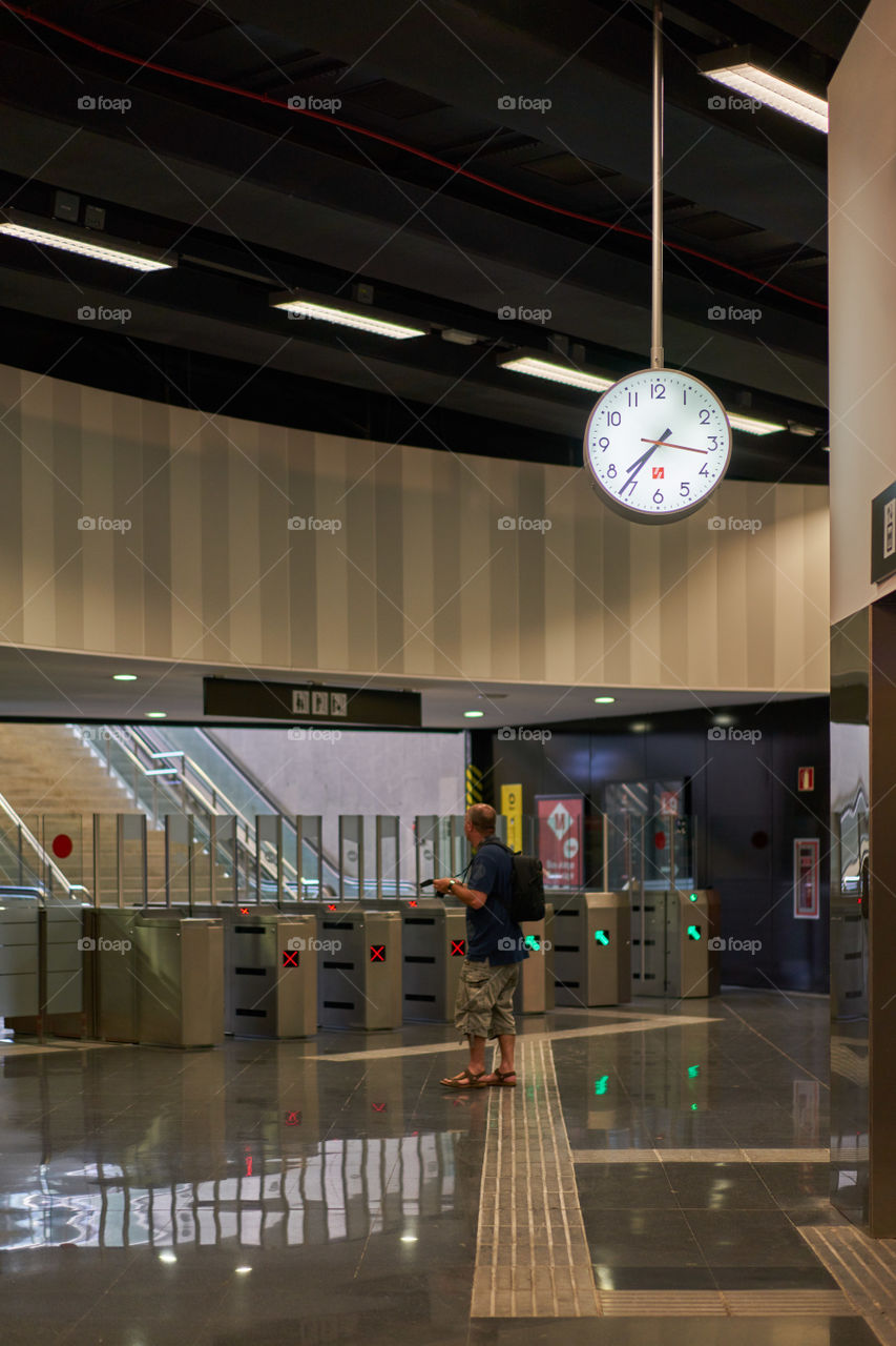 Stairway in an Underground Station in L'Hospitalet