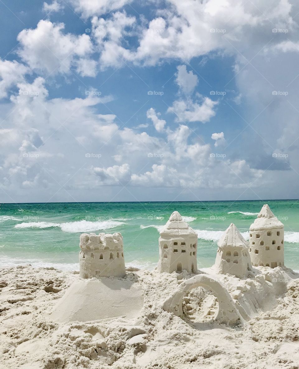 Sand castle on the beach 