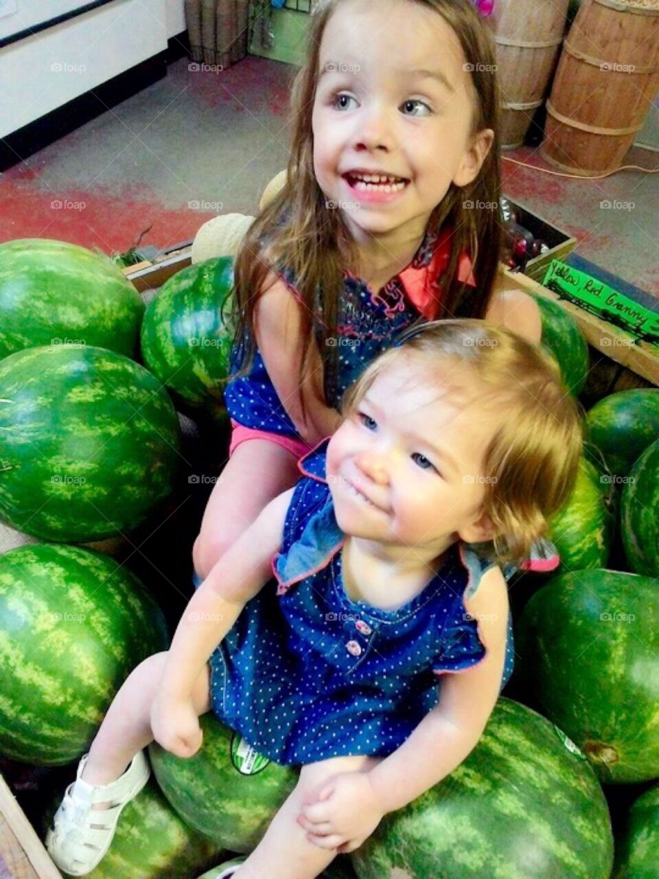 Child, Watermelon, Little, Market, Girl