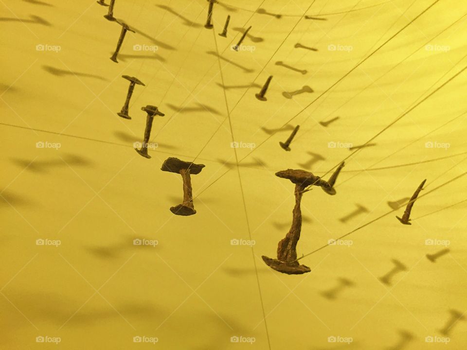 Viking Ship Rivets. Ship rivets museum display 