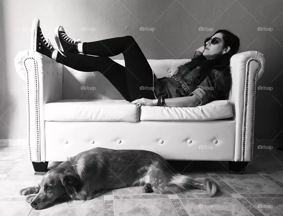 foto mujer con perro
