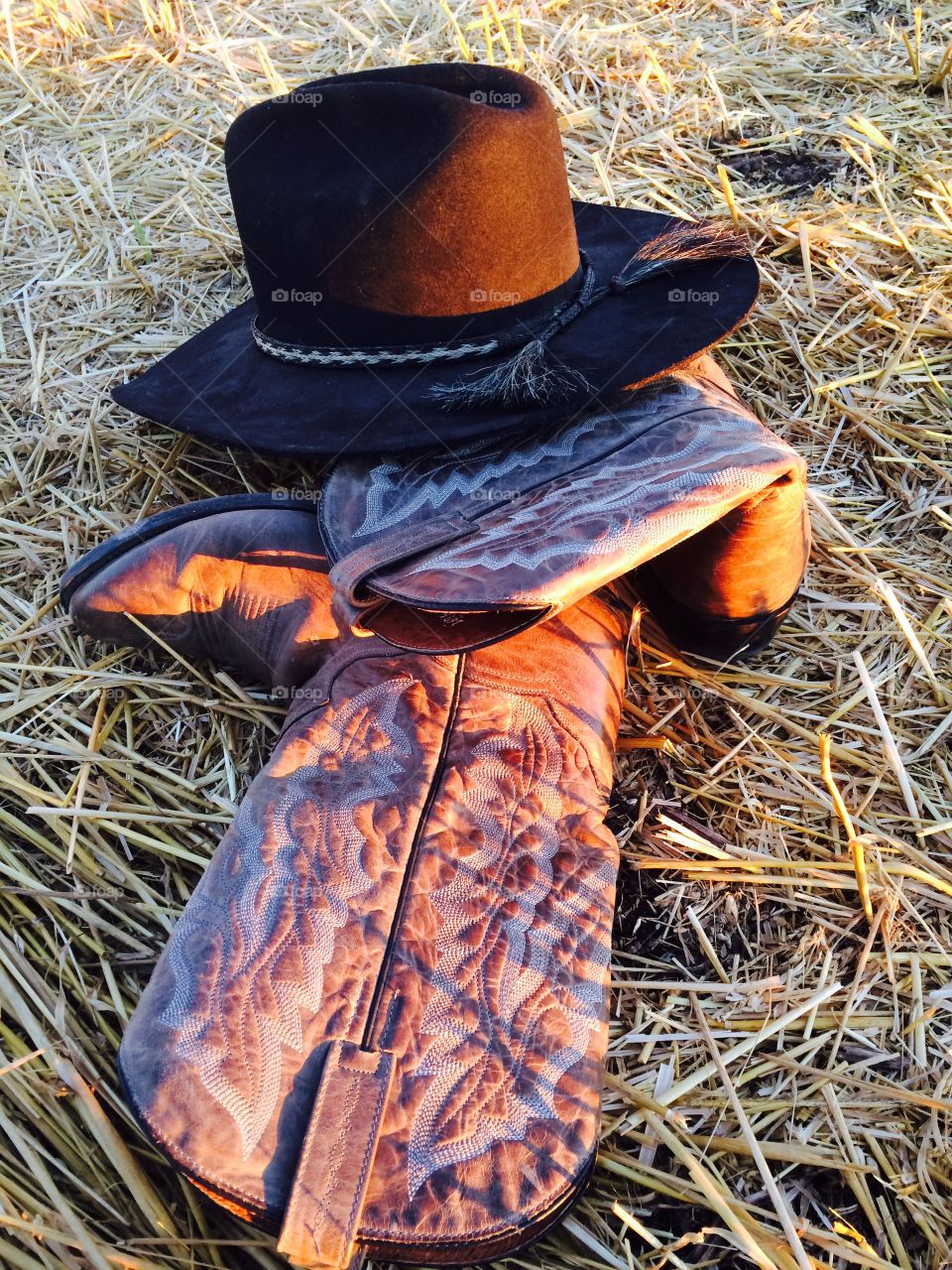 Cowboy hat and boots