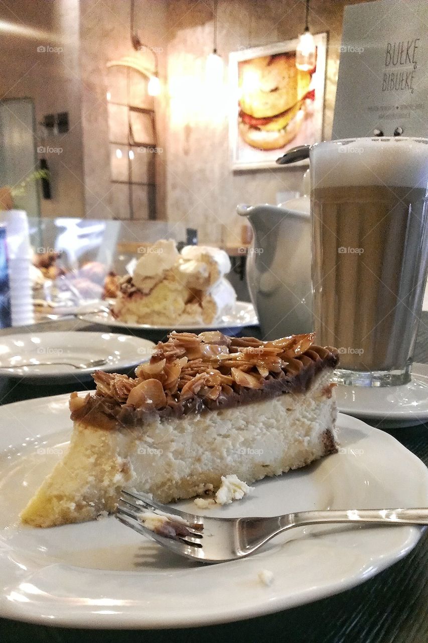 Cafe. Coffee and cake