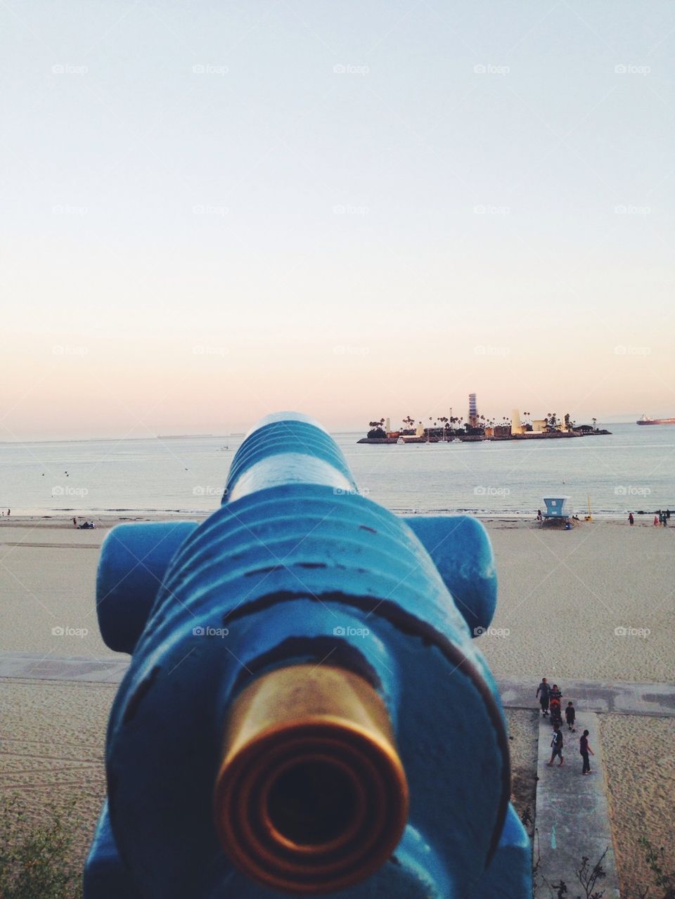 Telescope overlooking beach