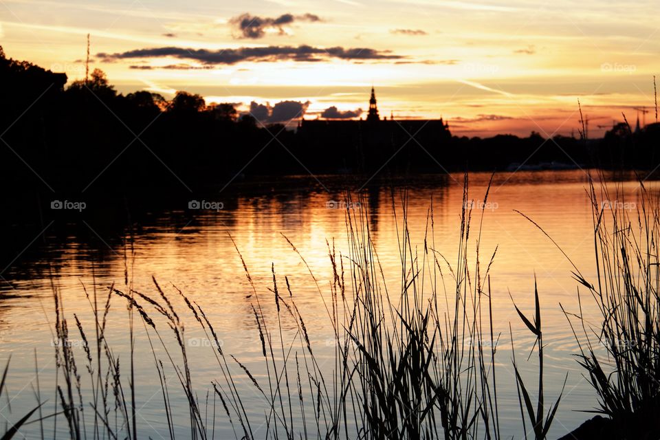 Sunset over Stockholm . Sunset over Stockholm 