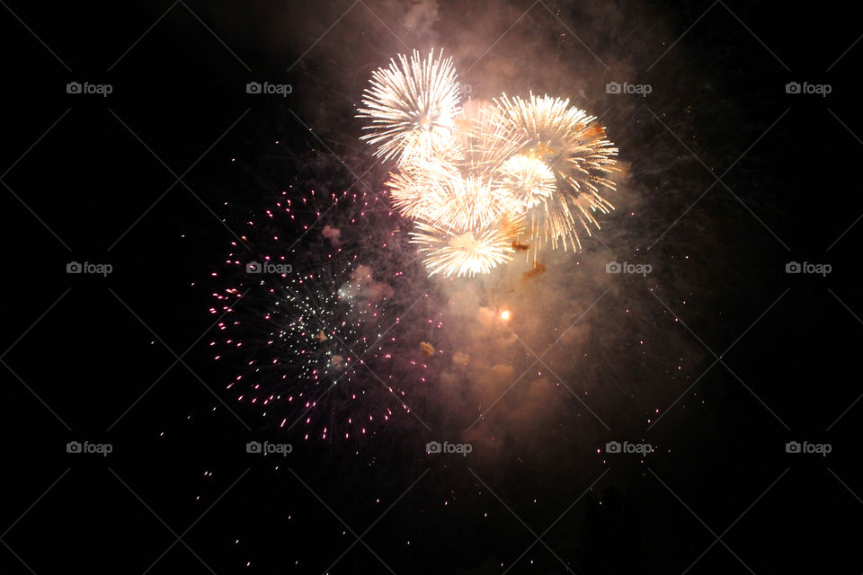 Fireworks, holiday, lights, flicker, splash, celebration, joy, sky, black sky, bright lights against the black sky, night, summer, night sky,
Bright lights of the salute against the black sky