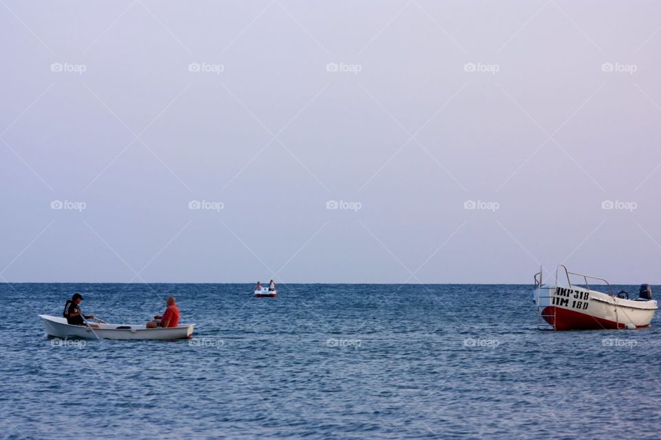 Boats in the open sea 