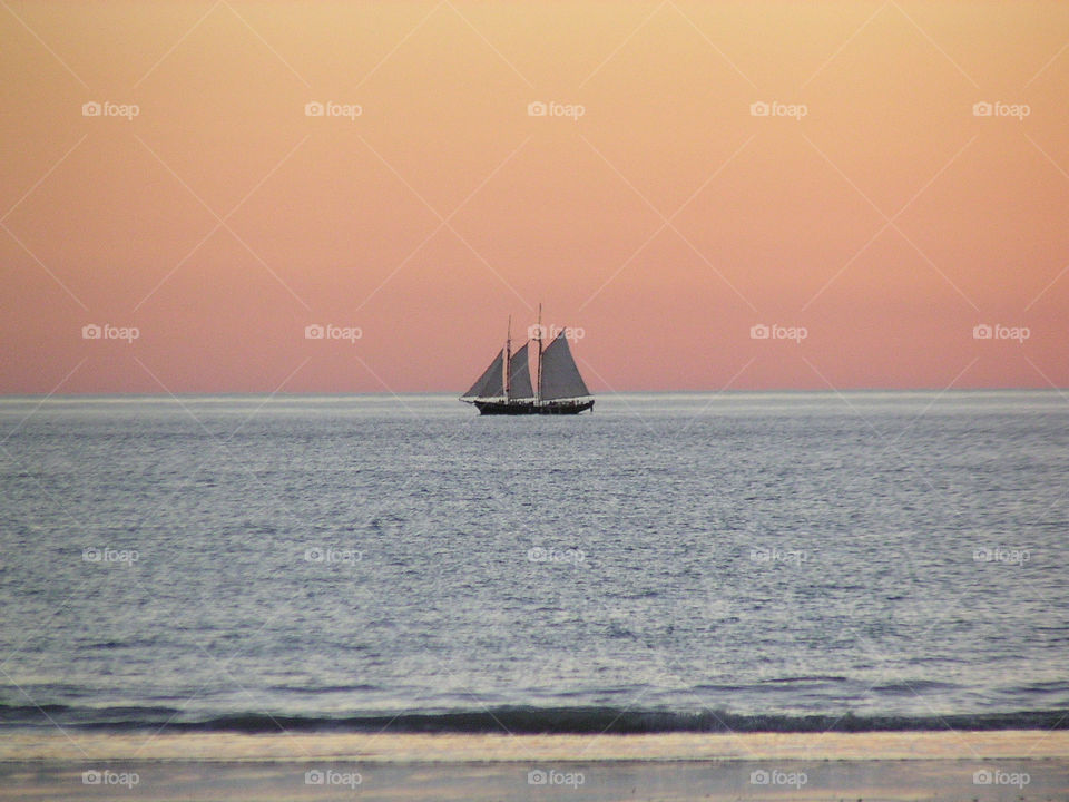 Sailing in evening light