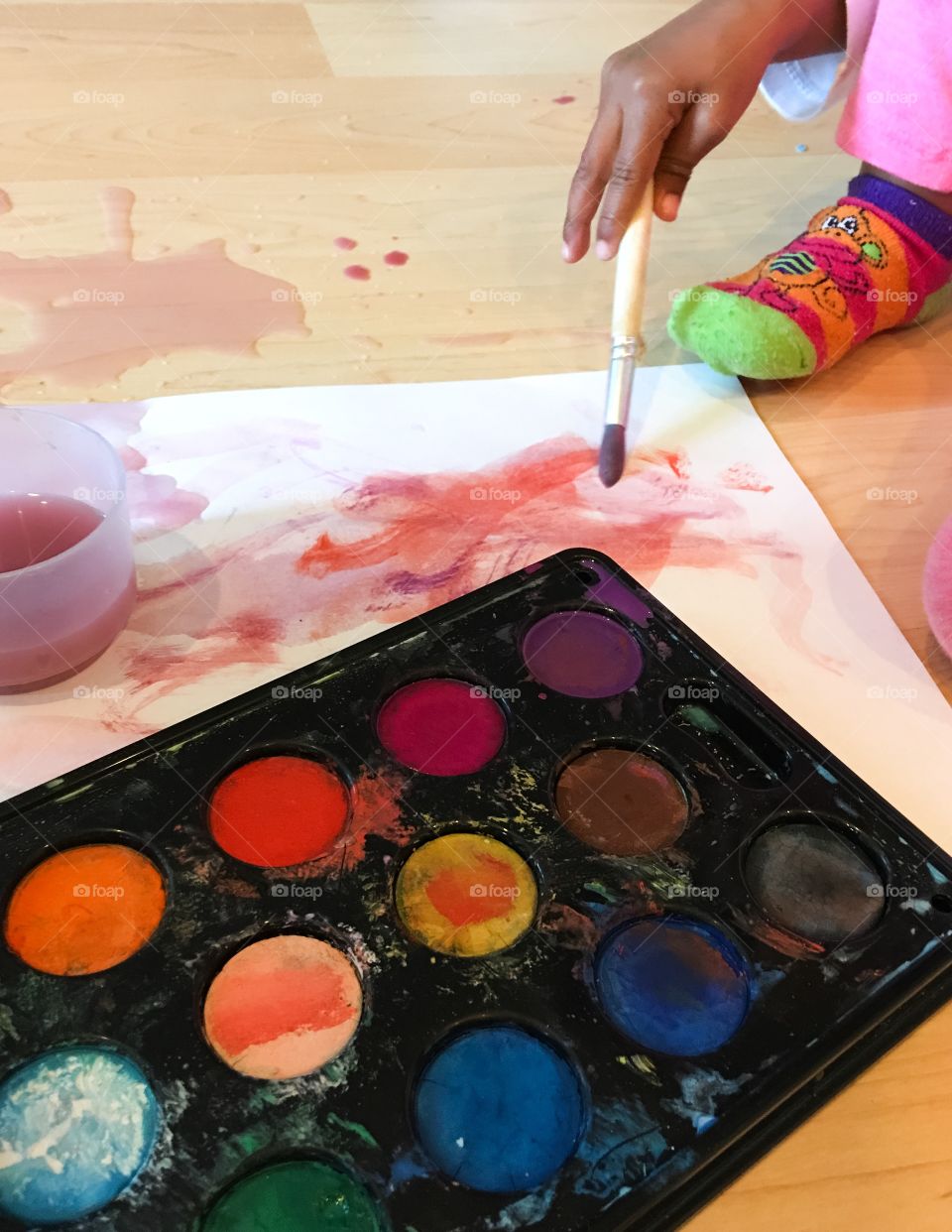 Painting with a toddler can be a messy business!