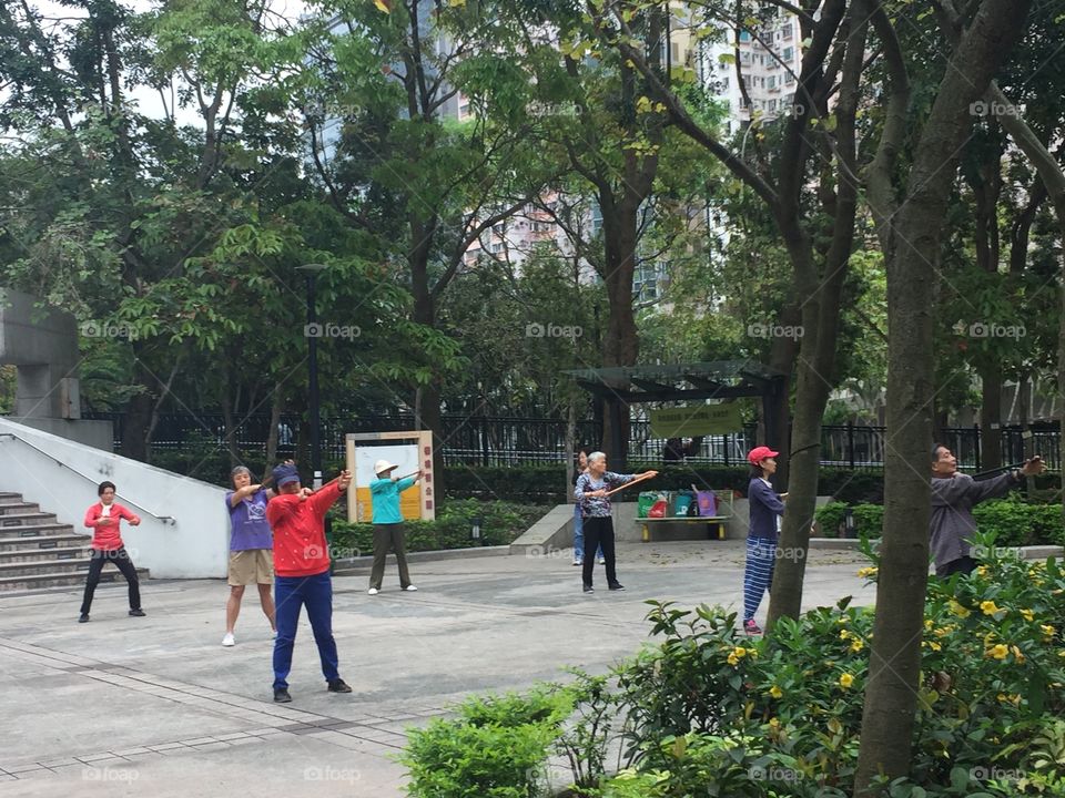 Hong Kong, Mongkok- Cherry Street Park Yoga 