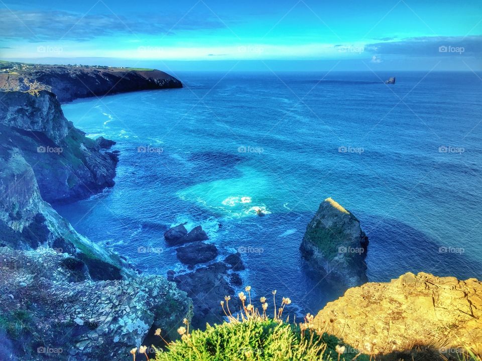 Scenic view of blue sea