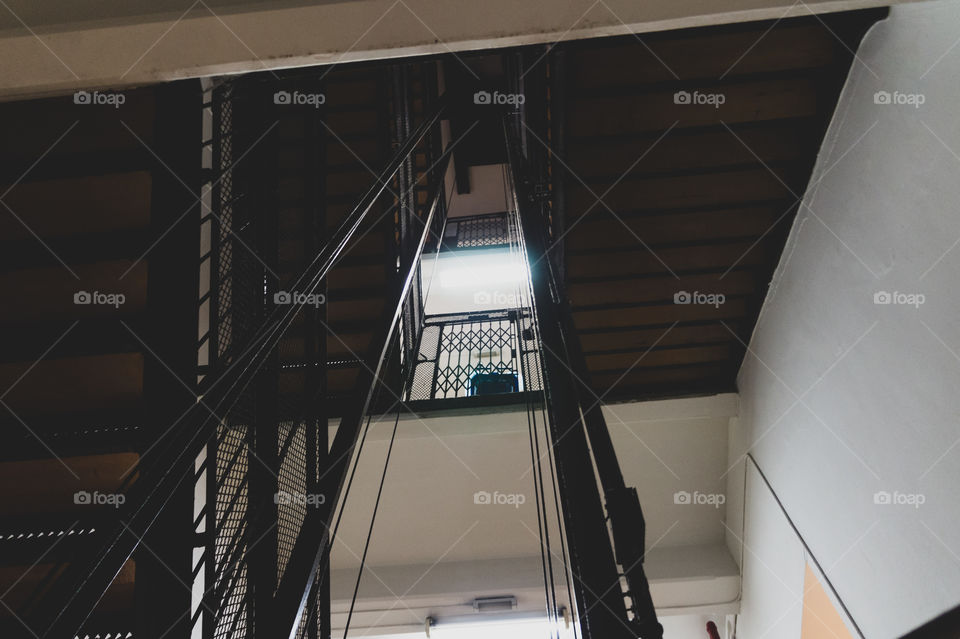 Vertigo stairs with light on the end