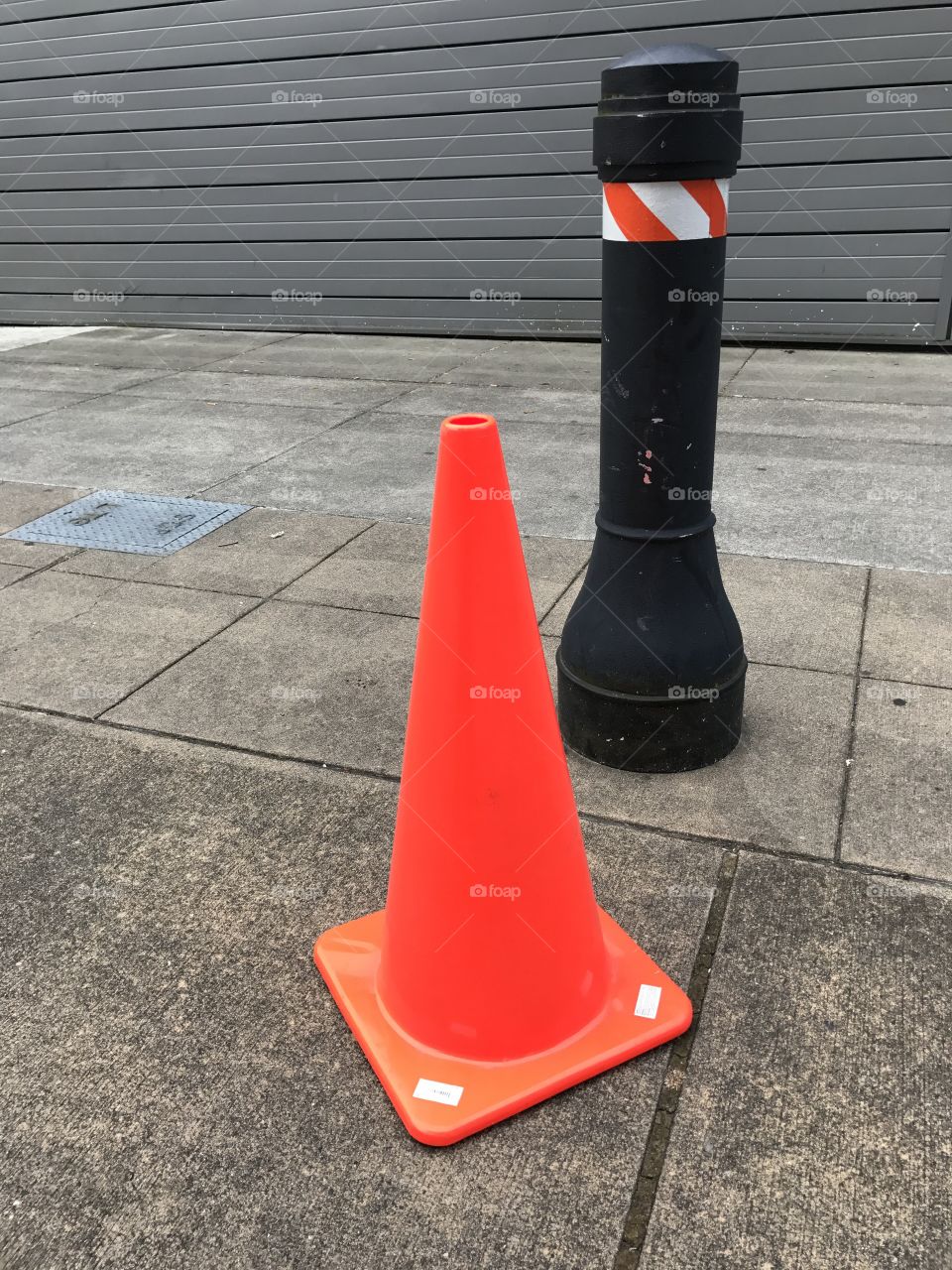 And orange safety cone.