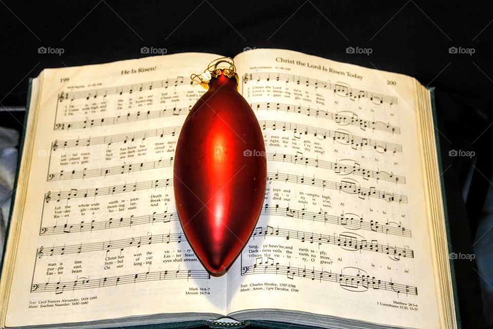 Christmas ornament song book